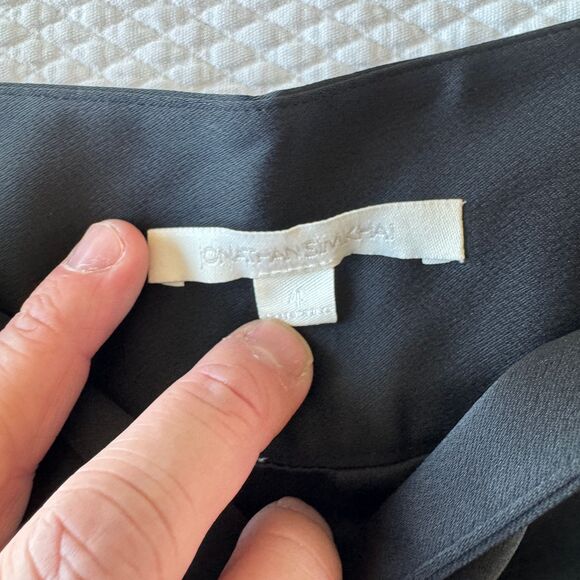 Jonathan Simkhai Black Slit Hem High Waisted Flare Womens Pants Size 4 - Picture 7 of 8